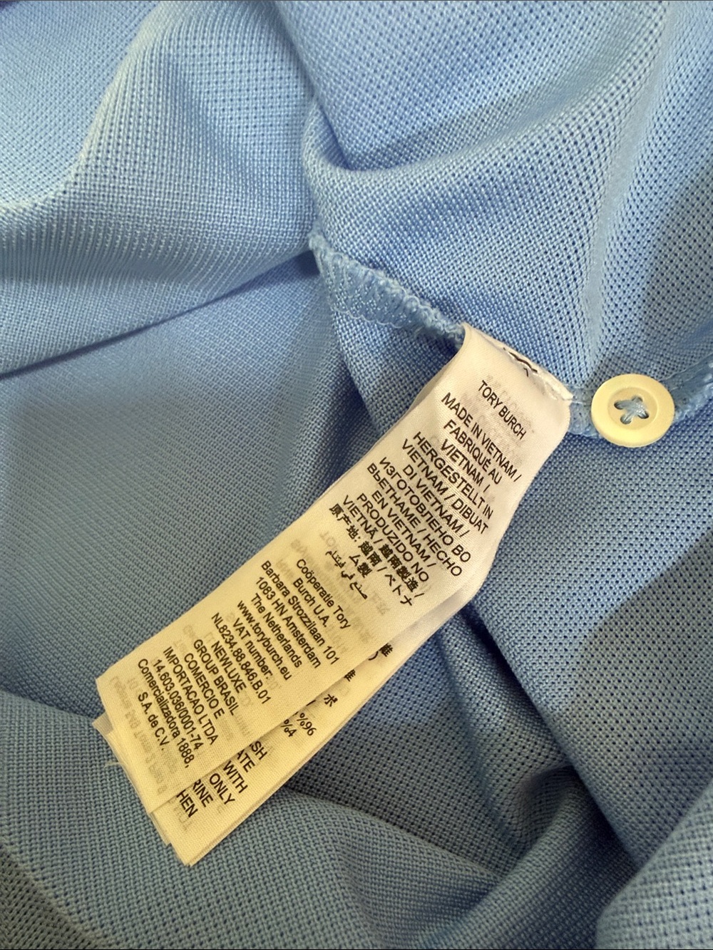 Tory Sport Light Blue Sleeveless Polo Tank - Picture 4 of 4